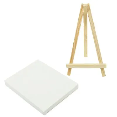 CANVAS & EASEL 12cm X 16cm Oil Acrylic Painting Childrens Arts & Crafts Gift • £6.60