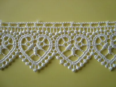 Heart Design Guipure Lace - 35mm Wide - Per Metre • £3.10