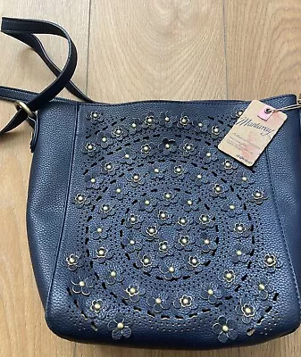 Mantaray Navy Flower Handbag. • £10