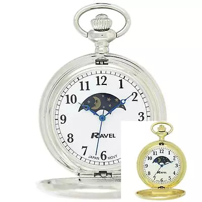 £24.99 • Buy ** Polished Sun / Moon Pocket Watch By Ravel