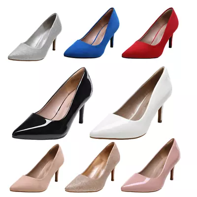 Women Pointed Toe Pump Shoes Stilettos High Heel Slip On Wedding Party Pumps • $27.99