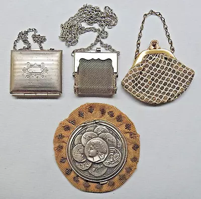 Vintage Lot Of 4 Chain COIN PURSE Flapper Bag 61m • $95.95