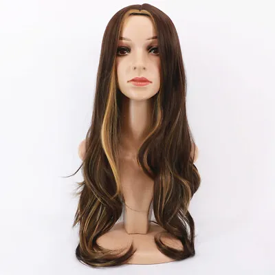Full Wig Long Curly Straight Wavy Synthetic Hair With Blonde Wigs For Women • $13.29