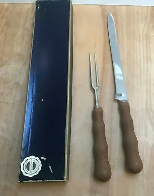  Bøgelund Jensen Kobenhavn Raadvad Rustfri Carving Fork And Knife Wood Handles • $25
