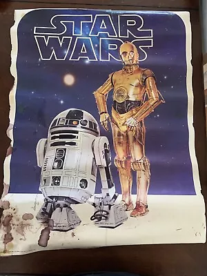 Vintage 1977 Star Wars 20” X 28” C-3PO R2-D2 Poster By Factors Etc Hollywood Toy • $9.99