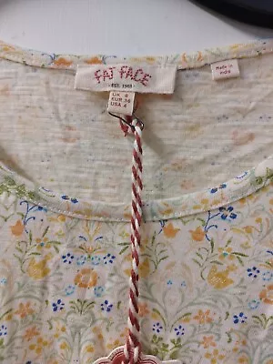 Brand New Fat Face Cream Yellow Jersey Floral Top Tee Size 8 • £2.37