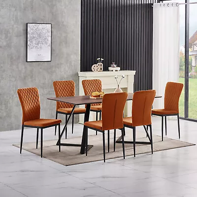 OAK Dining Table Set And 6/4 Grey Leather/Velvet Chairs Kitchen Table Set UK • £279.99