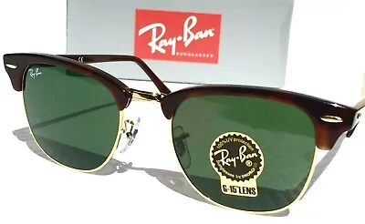 $98.87 • Buy NEW Ray Ban Clubmaster 51mm Gold Tortoise G-15 Gray Lens Sunglass RB 3016 W0366