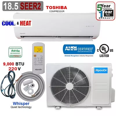 9000 BTU Mini Split 18.5 SEER2 INVERTER Ductless Air Conditioner Heat Pump 220V • $509.95