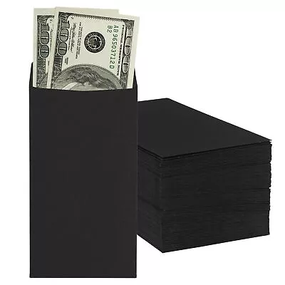 50 PACK Money Small Envelopes For Cash 6.5 X 3.5 Cash Money Saving Black NEW • $9.22