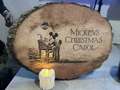 Mickey’s Christmas Carol Wood Plaque * Free Flameless Candle * • £36.98