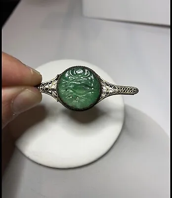 Qing Dynasty Jadeite Silver Pin • $200