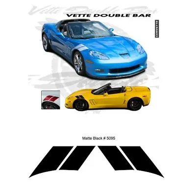 Chevrolet Corvette C6 Fender Double Bar Stripes Graphic Kit - Matte Black • $51.99