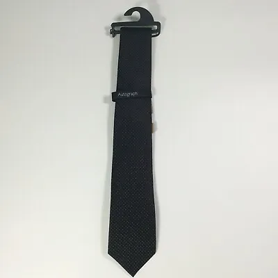 M&S Autograph Men’s 100% Silk Black Mix Tie - Brand New - RRP £19.50 • £9