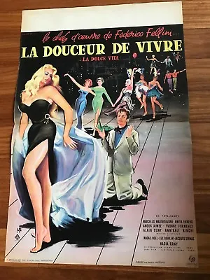 LA DOLCE VITA (1960) ORIGINAL 16X24 FRENCH FILM POSTER/FELLINI/ANITA EKBERG/Sexy • $289