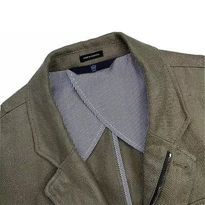 Mens 40 R Massimo Dutti 100 % Linen Olive Brown Safari Style Blazer / Jacket • $129.95