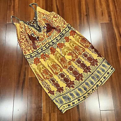  New NWOT Farm Rio Yellow Dress Mini Macaws Straps Short Vibrant Size XS • $78