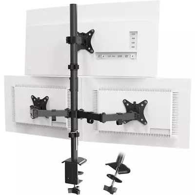 PUTORSEN Triple Monitor Arm 30.5 Inch Tall Pole Triple Monitor Stand For 3 Moni • £55.99