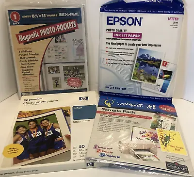 Epson Borderless 8.5x11/HP Premium/Photo Paper/Sample Pack/Magnetic Photo Pocke • $12.50