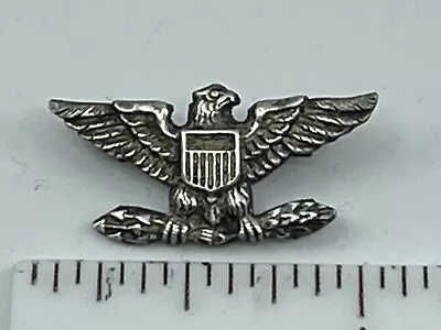 Vintage Navy  WW2  Sterling Silver Colonel Eagle Rank Pin  Crest Wings-1 Inch • $49.99