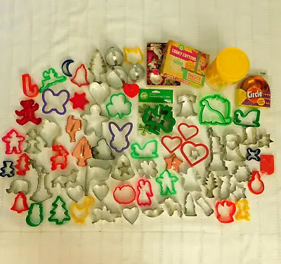 Cookie Cutters HUGE Lot Of 90 Pieces New & Used Holiday Shapes Variety Vintage • $52