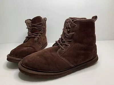 UGG Men's Harkley S/N 1016472 Winter Boots Espresso Brown Suede Lace Up Size 13 • $44.99