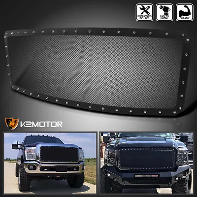 Fits 2011-2016 Ford F250 Super Duty Black Mseh Upper Front Hood Grille Insert • $135.38
