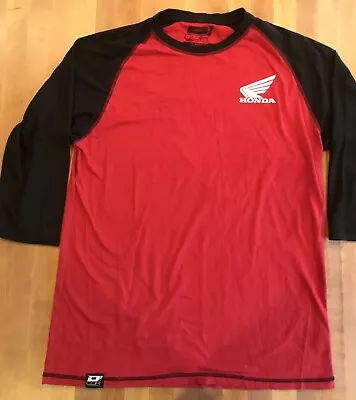 Honda Motorcycle D'COR Baseball OEM T-Shirt Red / Black Size XL Wing Logo • $18.95