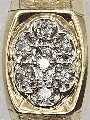  Men's 10k Y/G  7- Grams Cluster Ring  9~ Diamonds .30Ct  *Size 14 • $399