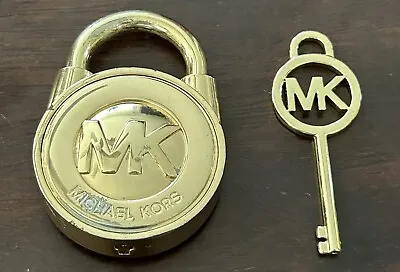 Michael Kors Gold Padlock And Key Lock And Key Purse Charm Keychain Bag Key Fob • $13.99