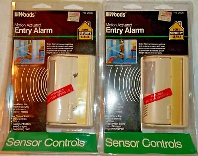 2 ~ WOODS Motion Activated ENTRY ALARM ~ Portable Battery Operated ~ NOS  • $14.98