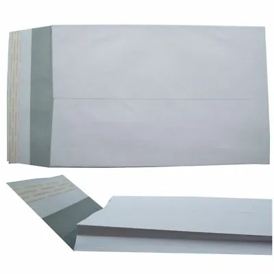 1000 X Oversized A4 C4 White Gusset Self Seal Expanding Envelopes 250 X 350mm • £325