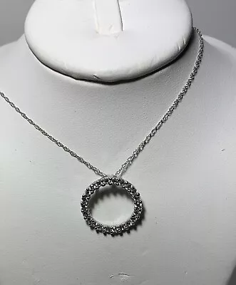 VINTAGE Estate SOLID 14K White Gold Necklace W/ 14K Pendant .. 5 DAY AUCTION!! • $80