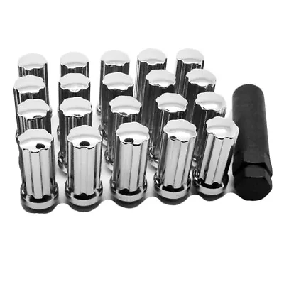 (QTY 20) 14x1.5 Chrome Duplex Spline Style Conical Lug Nuts 14mmx1.5 • $32.80