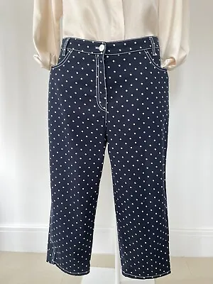 Michele Slim Leg Polka Dot Cropped Trousers Size20uk • £10