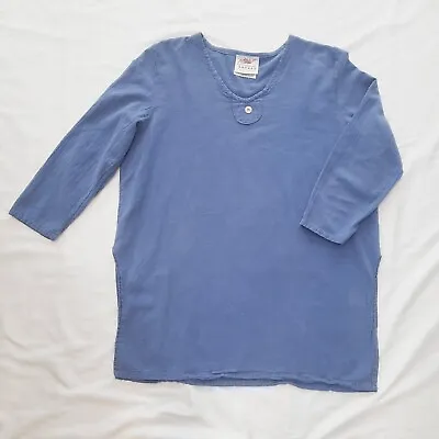 Maria De Guadalajara Gauze Top Blouse Tunic Shirt Blue Medium Cotton  • $20