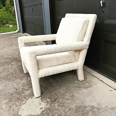 Mid Century Modern Milo Baughman Style Upholstered Parsons Chair! • $299.99