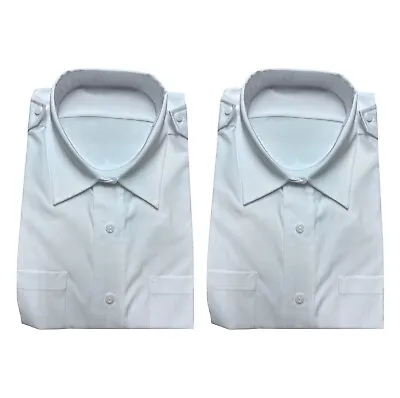 Pack Of 2 RN Royal Navy White Dress Shirt - Size: 44-46cm  British Military NEW • £30