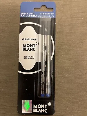 Mont Blanc  2 Rollerball Pen Refills Medium Point Blue 15159 502-00050 • $17.99