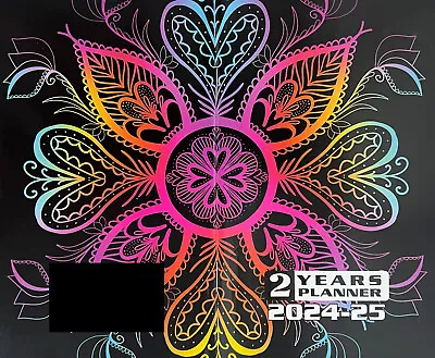 2024-2025 2-Year 2YR Monthly Pocket Planner Calendar Diary Mandela Bohemian Art • $3.69