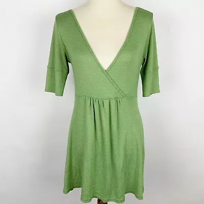 MICHAEL STARS Maternity Green V-Neck Faux Wrap Pullover Knit Top - One Size • $17.95