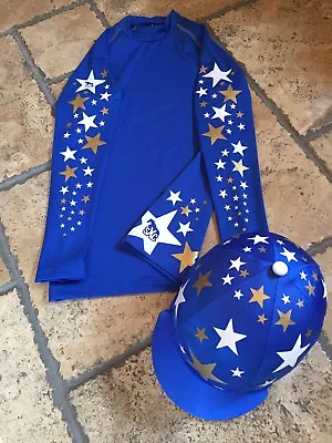 SXC Starburst Cross Country Colour XC Stars Eventing Equestrian Hat Silk Cover • £84.99