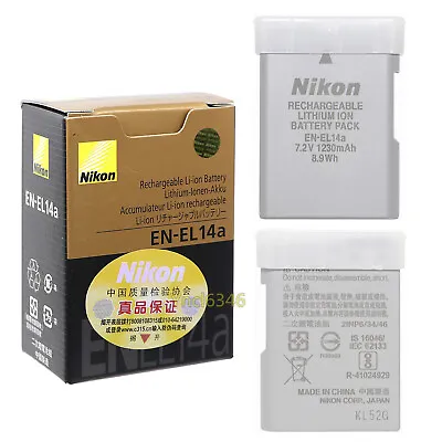 2 Pcs Original Nikon EN-EL14a Battery For D3400 D5100 D5200 D5300 P7700 P7800 • $32.28