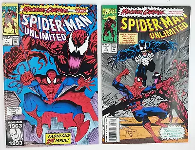 Spider-man Unlimited #1 & #2 Maximum Carnage 1st & Last Part (Marvel 1993). • £28