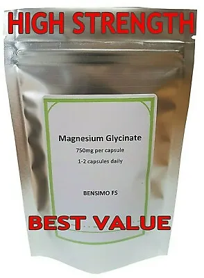 Magnesium Glycinate 750mg Veg Capsules Multi Listing No Fillers Best Tablets • £8.99