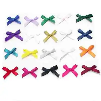 25mm SATIN RIBBON BOWS; 10 25 50 Or 100; 3 DESIGNS IN A WIDE RANGE OF COLOURS  • £1.85