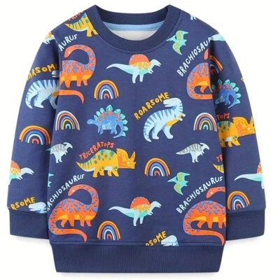 £8.99 • Buy Boys Kids Children DINOSAURS Jurassic World Long Sleeve Pullover Jumper Top 1-5