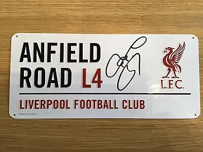 Anfield Road Sign Liverpool With Jamie Carragher Autograph Tin Plate • £23