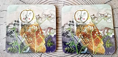 £1 • Buy Set Of 2 Alex Clarke Barn Owl  Coasters