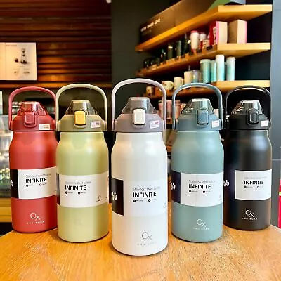 Stainless Steel Water Bottle Double Wall Insulated Drink Cup Flask Sport Thermo • $3.99